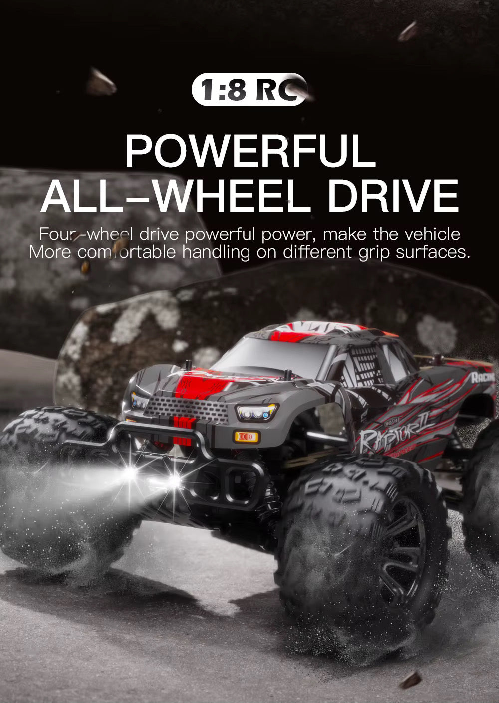Raptor II 100km/h RC Monster Truck – 1:8 Scale Brushless Racing Beast