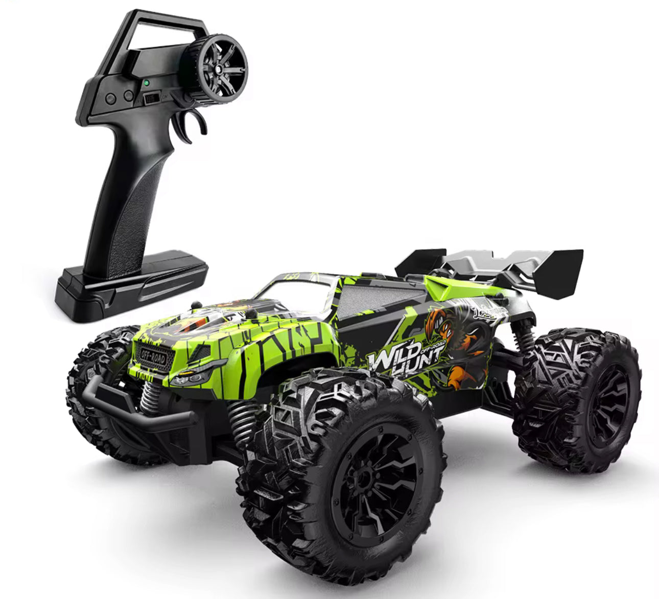 Wild Hunt RC Monster Truck 1:20 Scale - Remote Control Car 20km/h - Green/Black