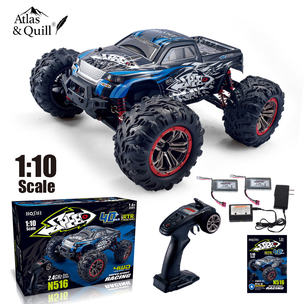 Hoshi 46km/h RC Monster Truck – 1:10 Scale, with 2 batteries